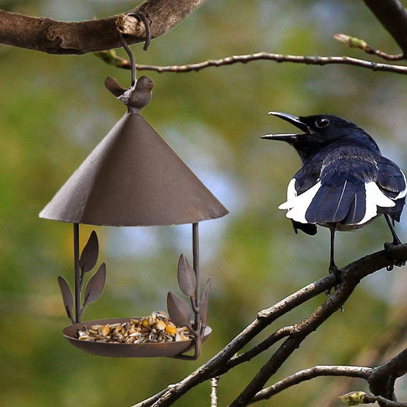 Vintage-Style Wrought Iron Bird Feeder