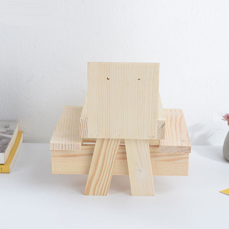 Wooden Squirrel Picnic Table Feeder with Corn Holder