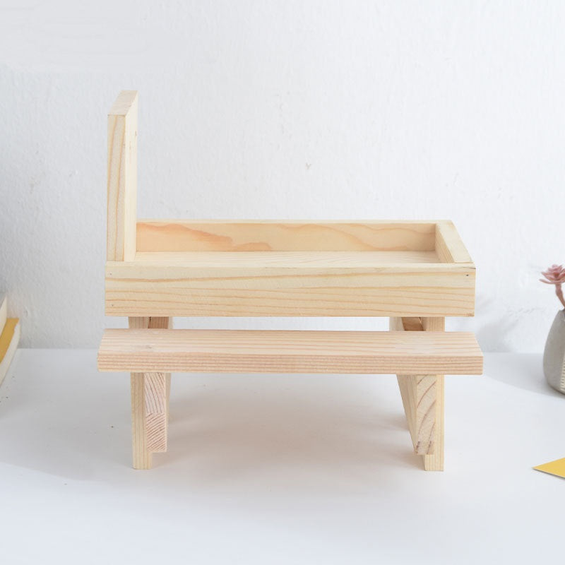 Wooden Squirrel Picnic Table Feeder with Corn Holder