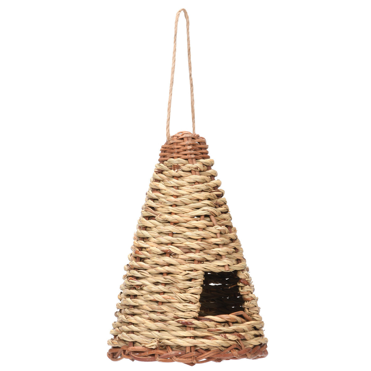 Woven Grass Bird Nest - Flat-Bottom Garden Nest