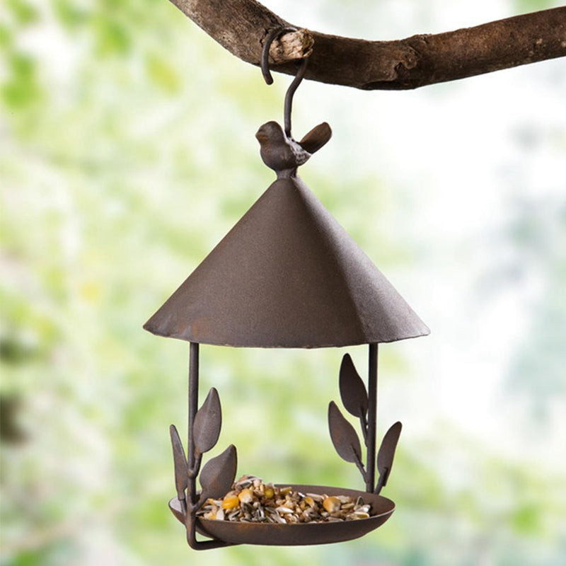 Vintage-Style Wrought Iron Bird Feeder