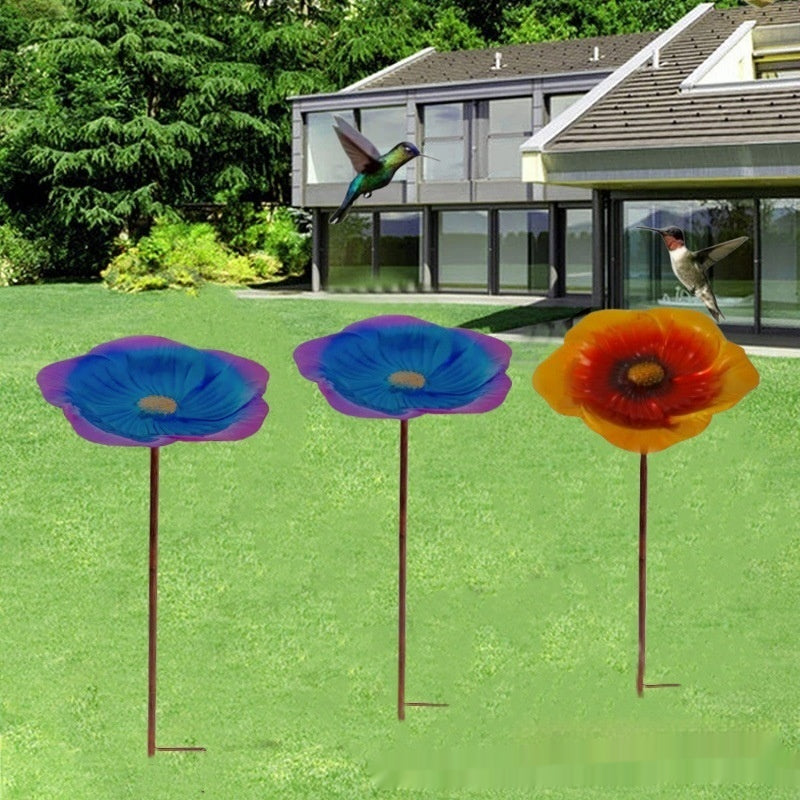 Metal Flower Bird Feeder with Shepherd Hook Stake
