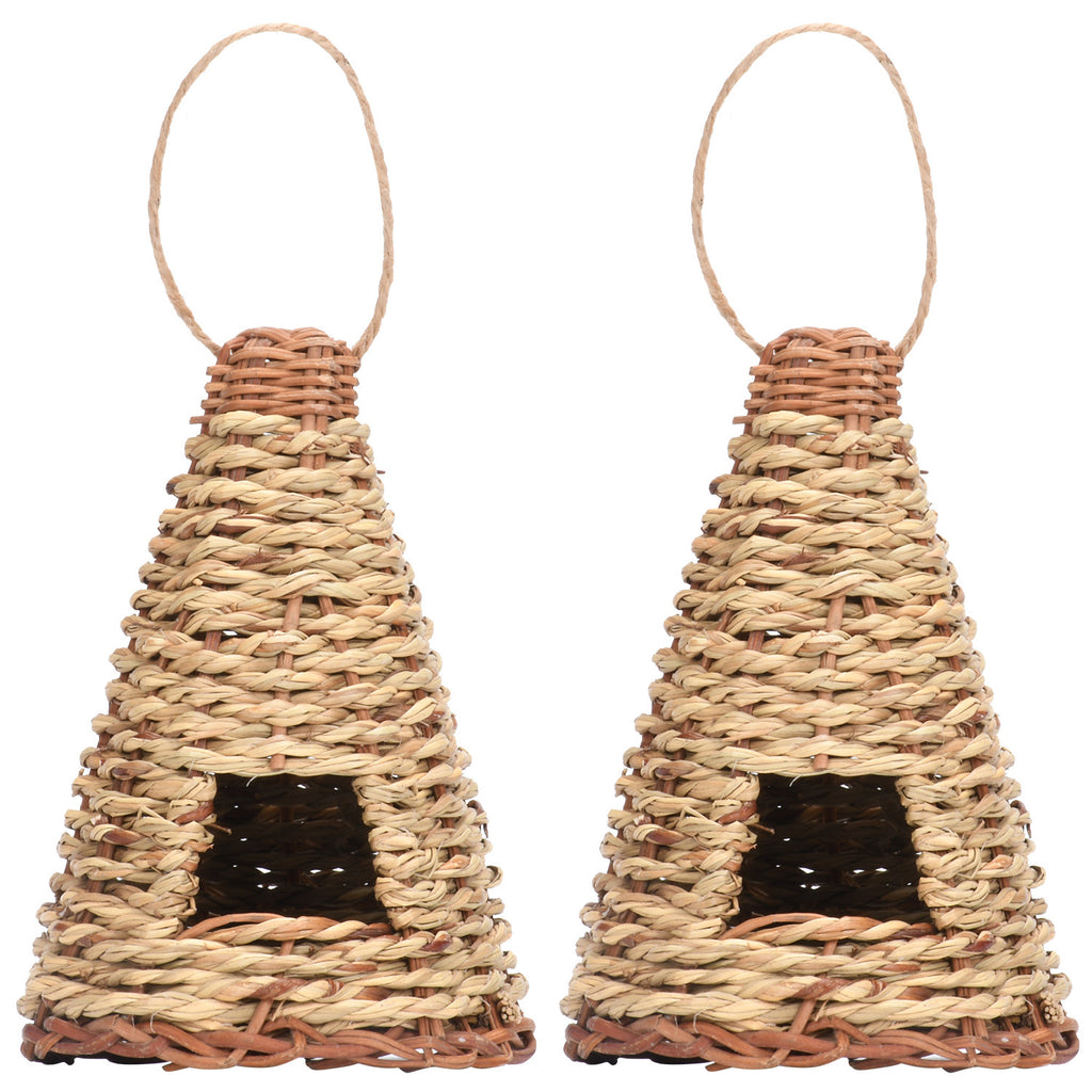 Woven Grass Bird Nest - Flat-Bottom Garden Nest
