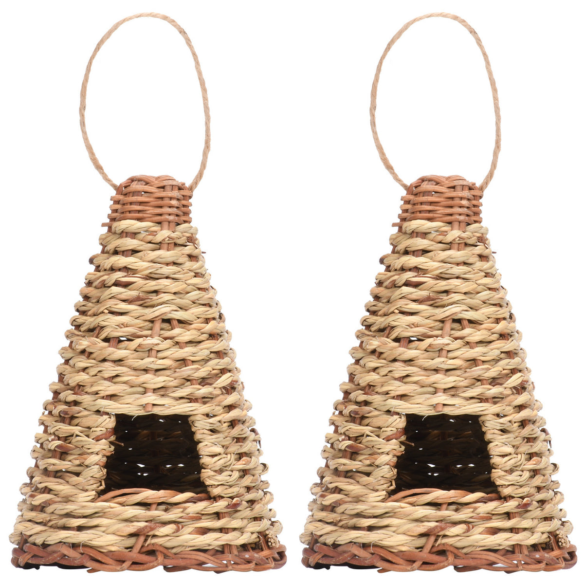 Woven Grass Bird Nest - Flat-Bottom Garden Nest