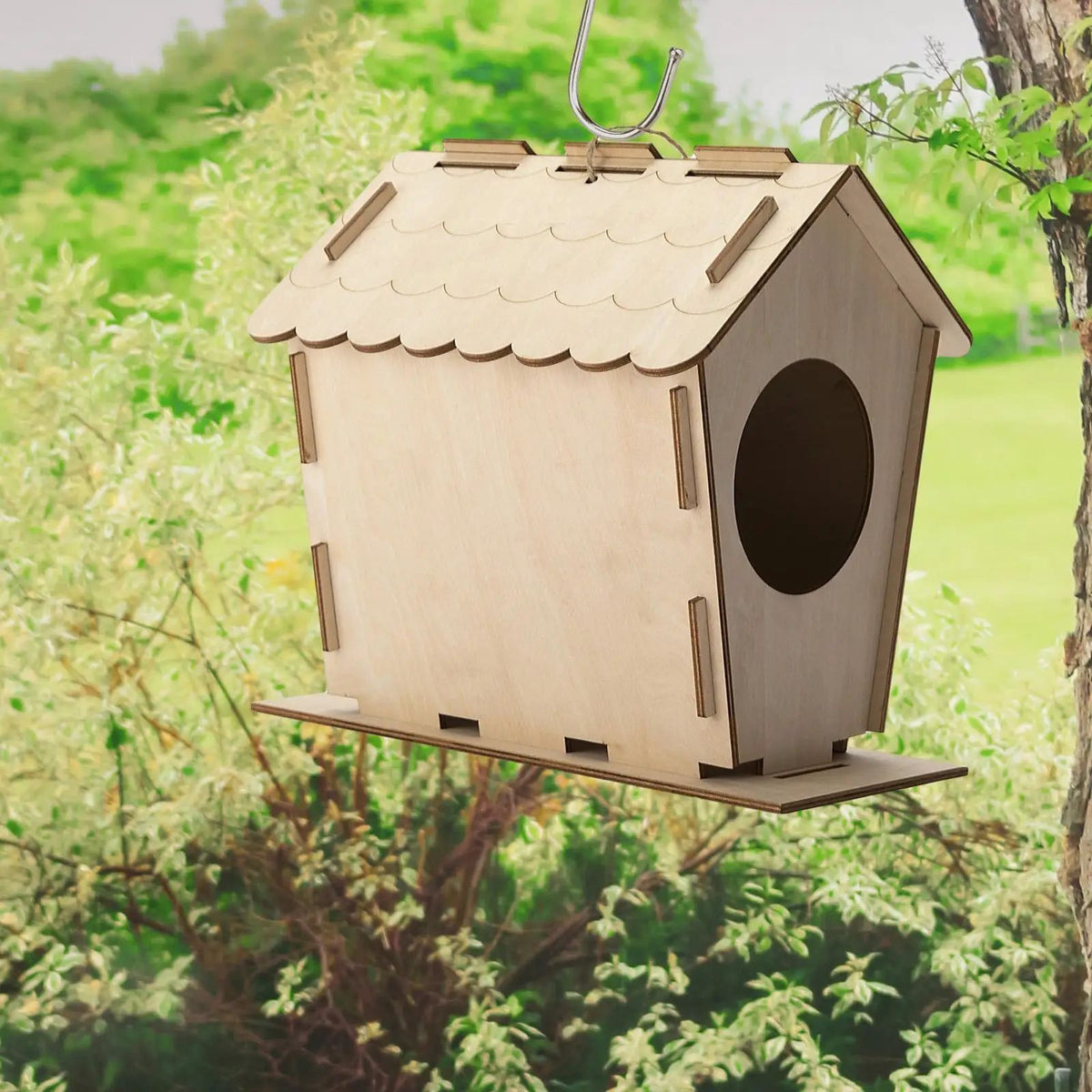 Unfinished Wooden Birdhouse Kit - Paint Your Own Nesting Box