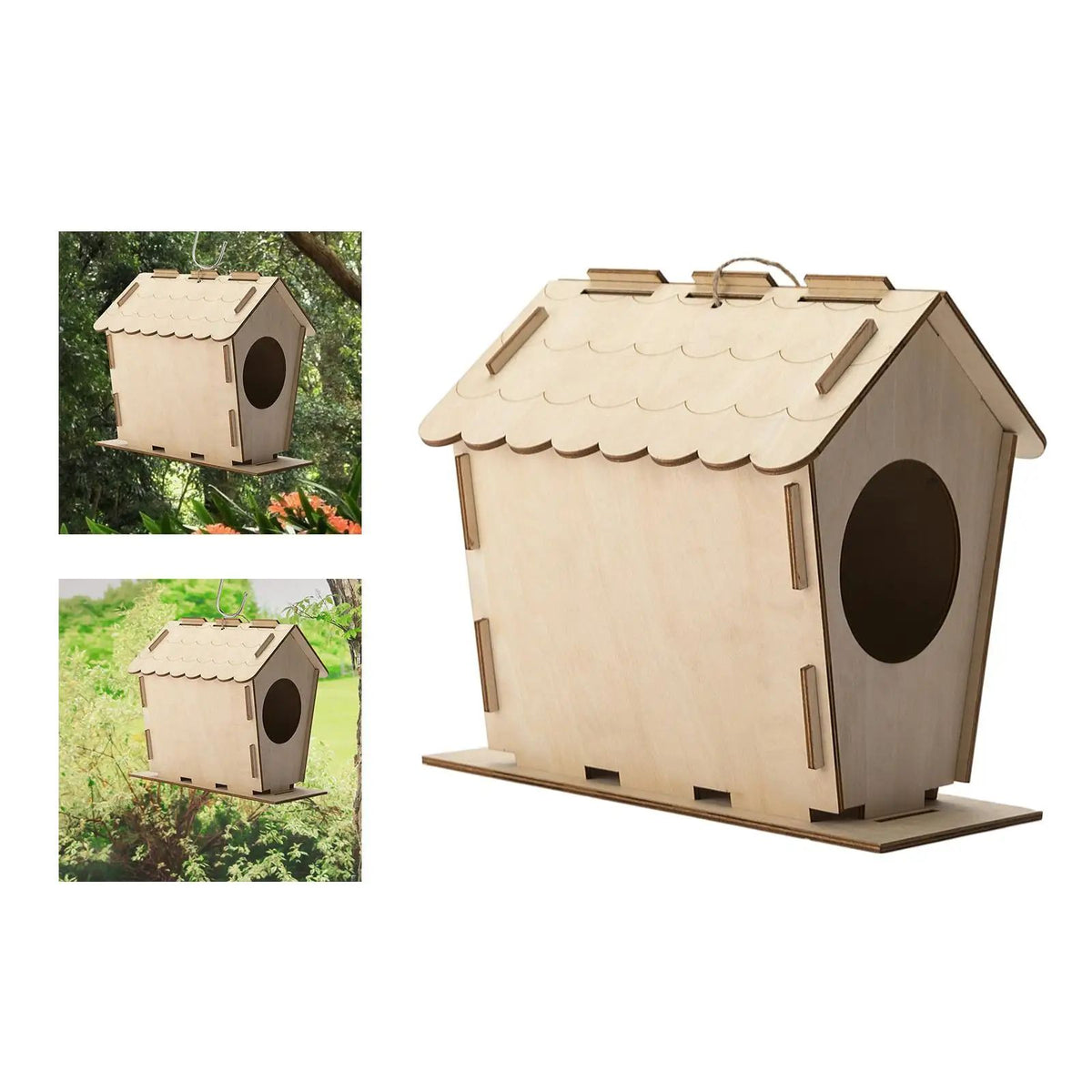 Unfinished Wooden Birdhouse Kit - Paint Your Own Nesting Box